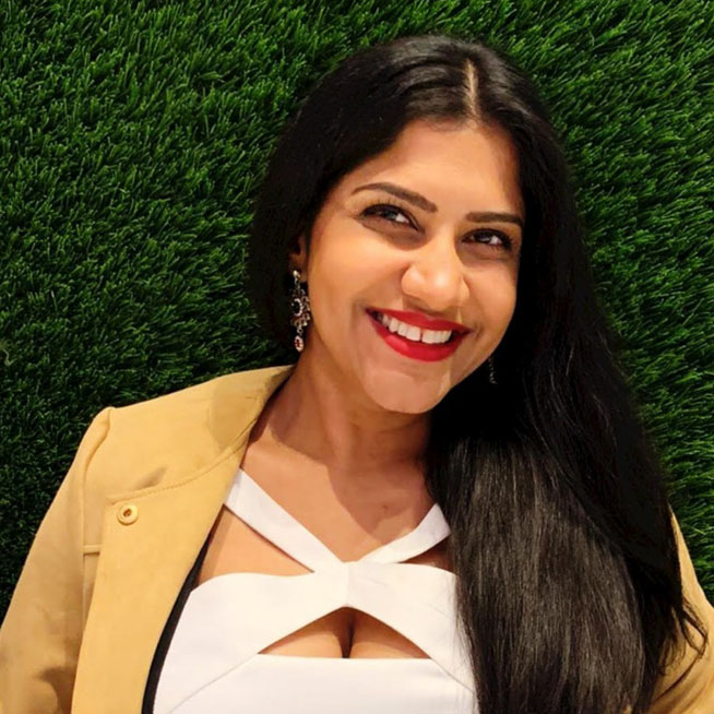 Shruthi Rao smiling at us.