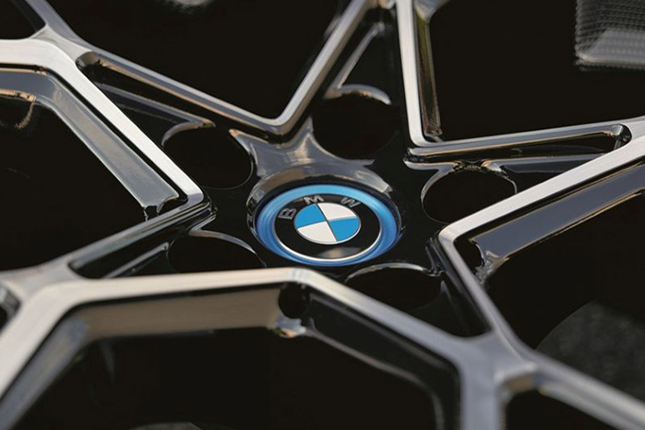 View of a high-quality BMW star rim that impresses with its combination of milled light metal and black lacquered areas.