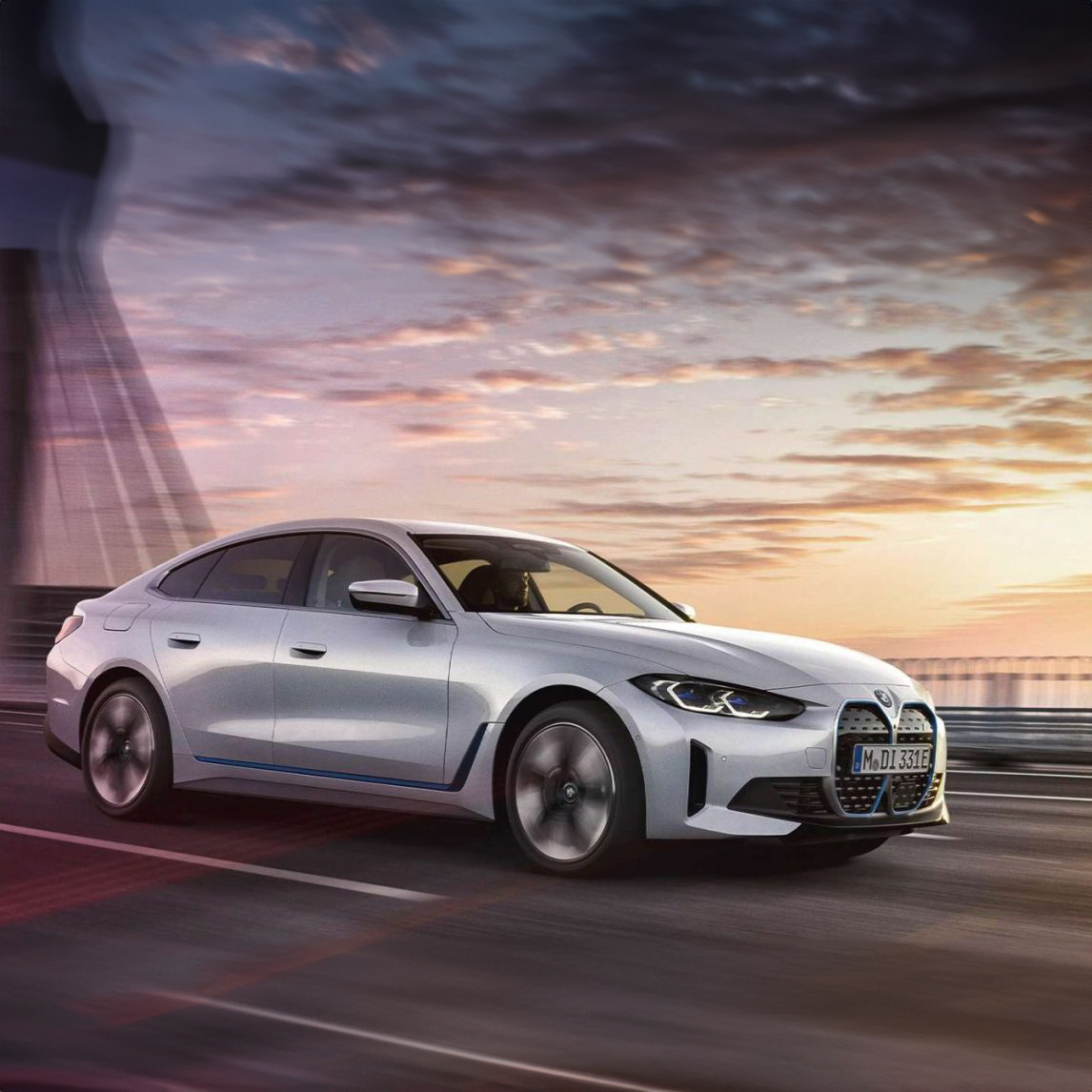 A white BMW saloon car is parked in front of a modern bungalow. In the background, we can see rolling hills.